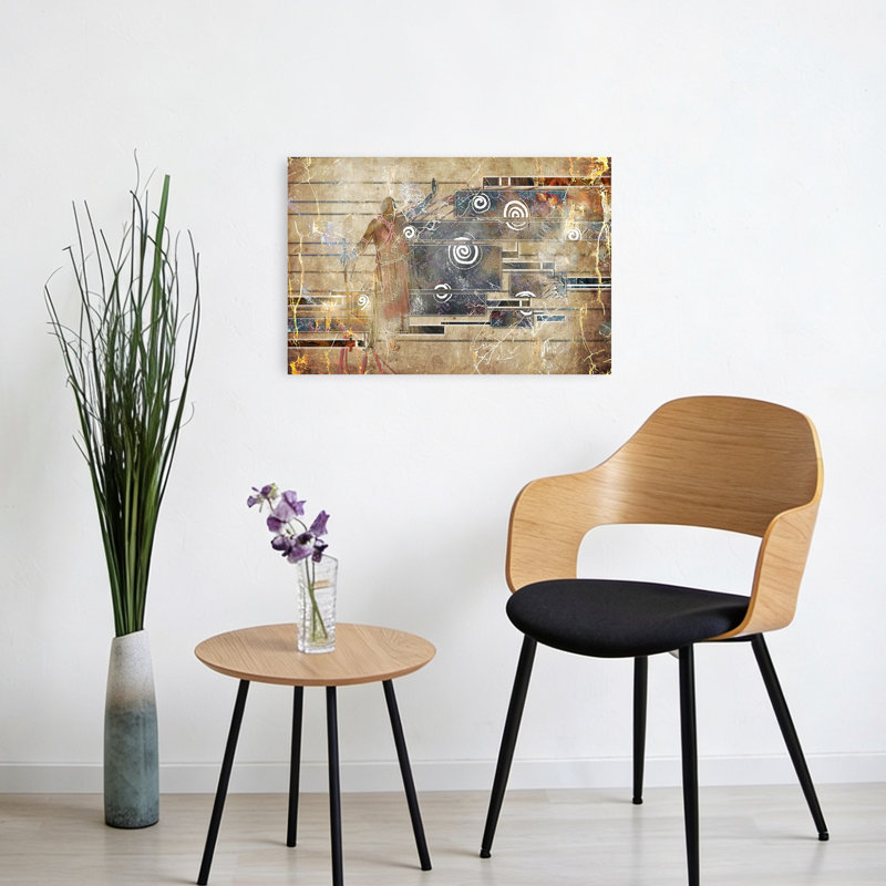 Art mural abstrait géométrique Tribal Spirit Dance, 16" H x 24" W