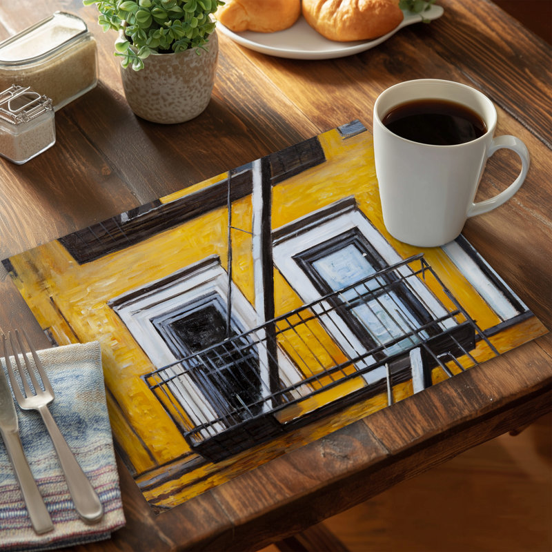 Building Old Fire Escape Placemat - Modern Bedroom Decor