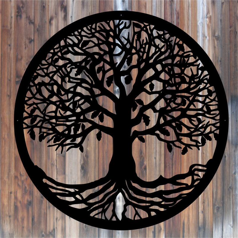 Décoration murale arbre de vie VI, H 36 po x l 36 po x P 0,25 po, Dos plat