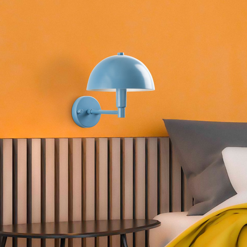 Elegant Blue Wall Lamp, Metal Body, 7.9 x 11.4 x 9.4 inches | Ø7.9 x 3.9 inches Cap | E14 Socket, Max 40W | Stylish Lighting for Living Room, Bedroom, Office | IP20 Rated, Modern Design, Bulb Not Included
