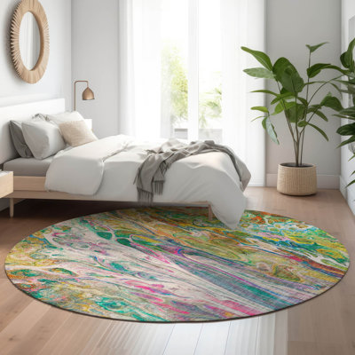 Premium Machine Washable Cerrito AMF602 Green Rug