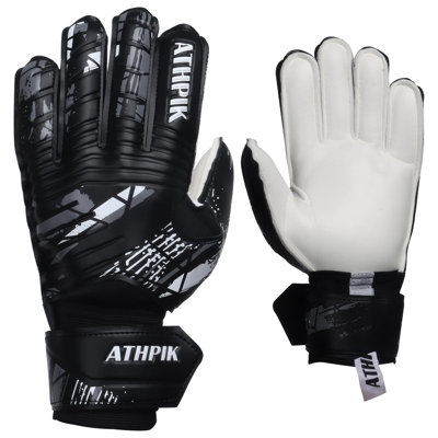 Strong Grip Goalkeeper Gloves With Finger Protection For Adults & Youth,Black And White No. 6