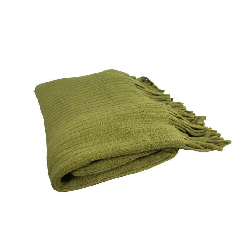 Knitted Throw Blanket, Lime