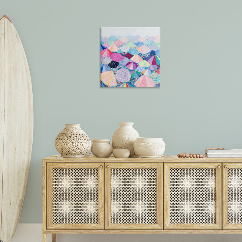 «Pastel Umbrella Nation», art mural sur toile par Ann Marie Coolick, H 24 po x l 24 po