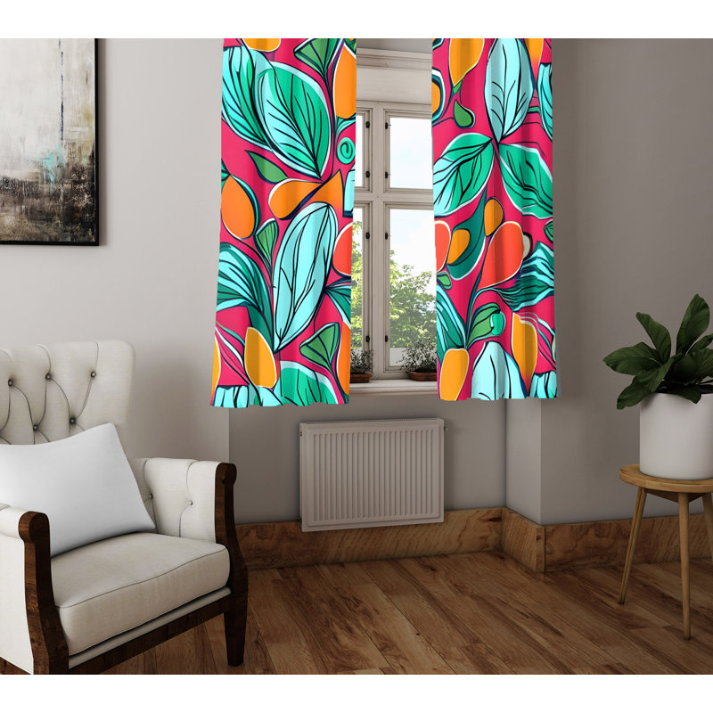 Paire de rideaux semi-transparents en polyester Demariyah, L 20 po x L 82 po