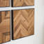 Décoration murale rustique en bois massif, motif géométrique, ensemble de 9, brun