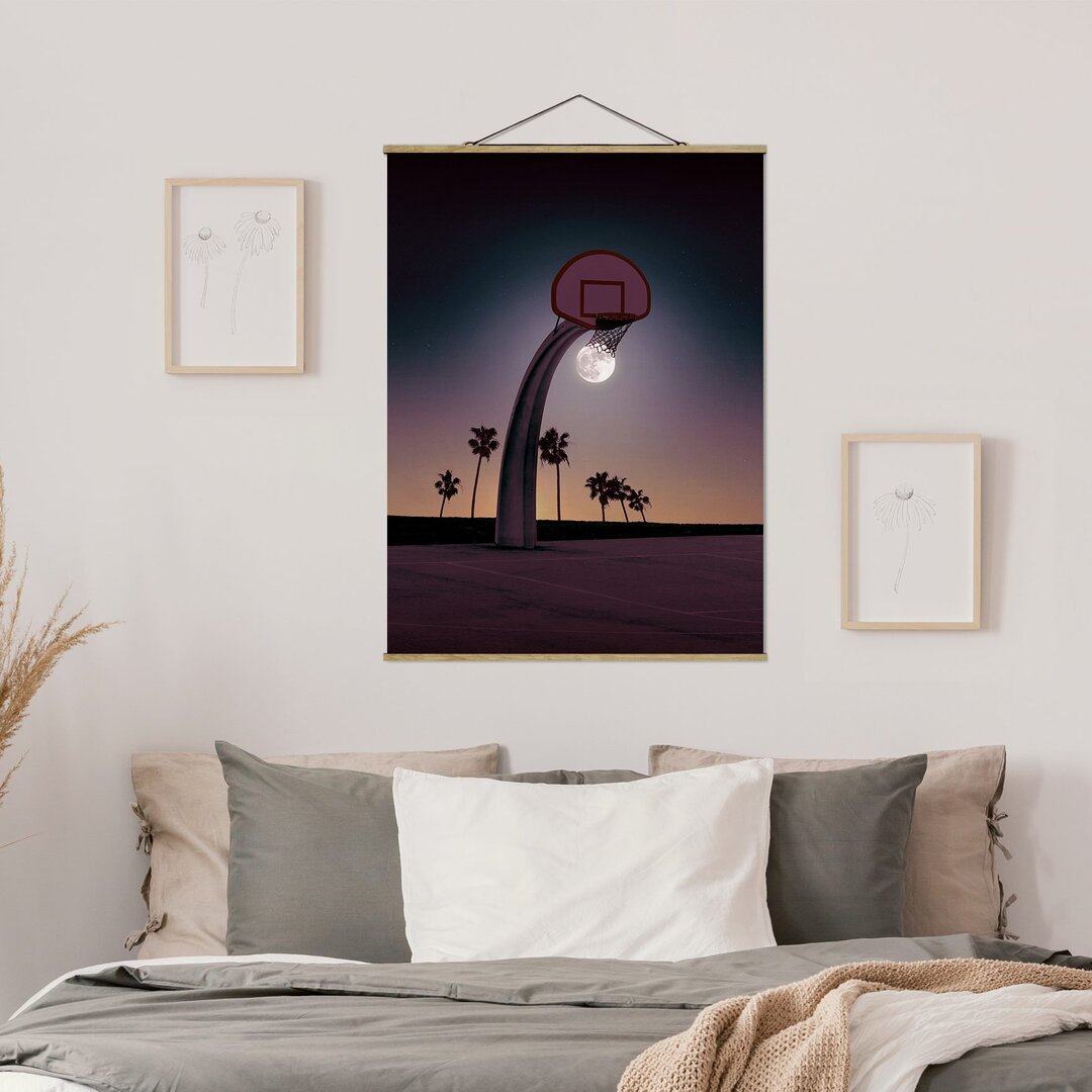 Wandbild Basketball mit Moon von Jonas Loose