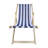 Populus Wood Sling Chair Blue Stripe Broad Blue Stripe Folding Chaise Lounge Chair-2PCS
