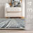 Lavender Geometric Fringe Area Rug-600755063