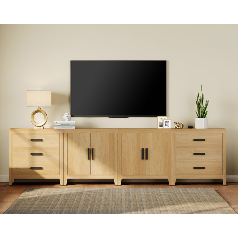 Eaton Farmhouse TV Stand With 2 Cabinets And 6 Drawers, Modern Entertainment Center For Living Room, Bedroom Or Entryway, Closed Media Storage Furniture