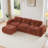 Boneless Adella L-Shaped Velvet Upholstered Sectional Sofa with Movable Ottoman-959504521-959026754