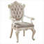 Ensemble de 2 fauteuils d'appoint capitonnés, structure en bois massif recouvert de tissu, beige chaud