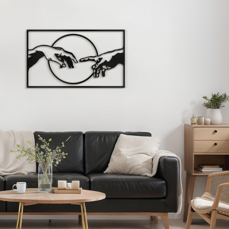 Décoration murale en métal, Noir, H 20 po x l 30 po x P 0,05 po