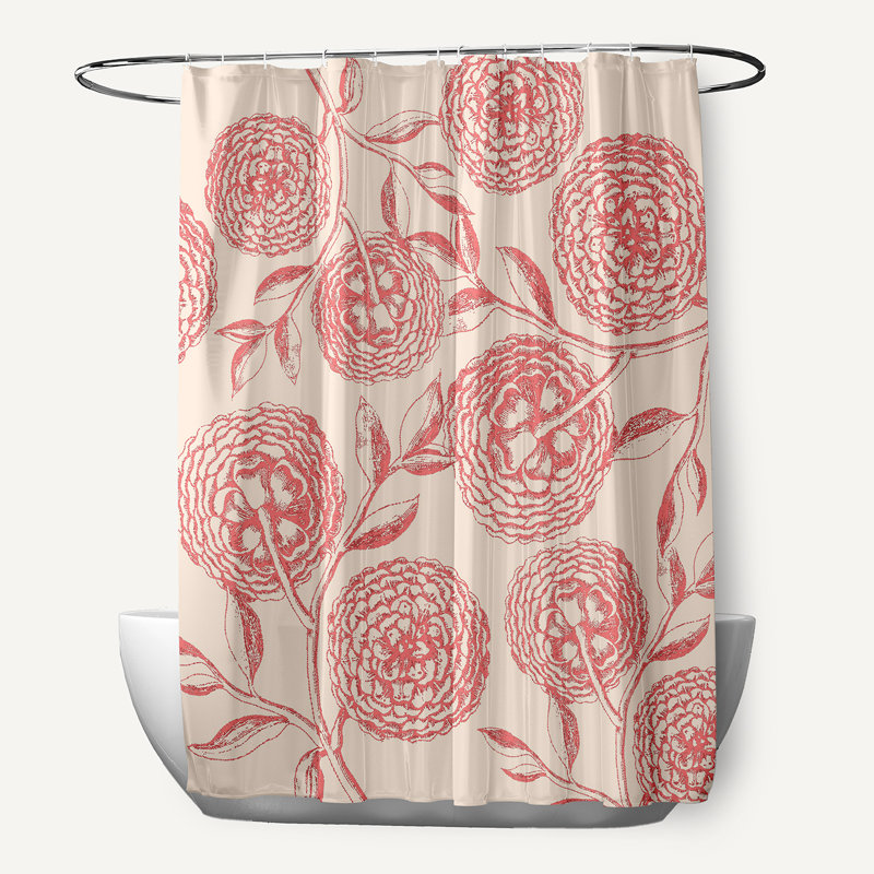 Rideau de douche Germantown, Corail rosé