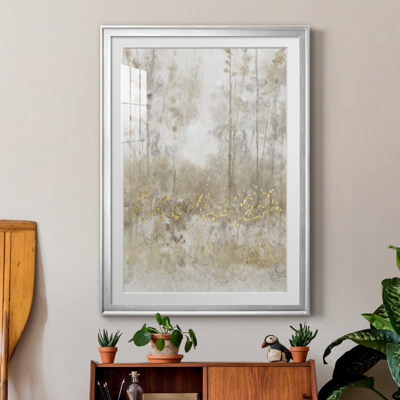 " Thicket Of Trees III ", Silver Framed, 30.5" H x 22.5" W x 1" D