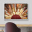 «Western Wood Effect Landscape Brown Sun Rays», impression rustique sur toile encadrée-119598451-93389055-93389054