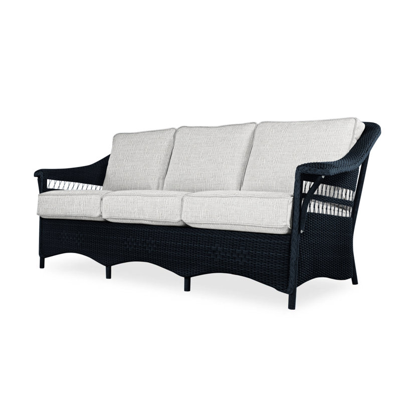 Nantucket Outdoor 3 - Seat Patio Sofa, Hansen Sky, Ebony