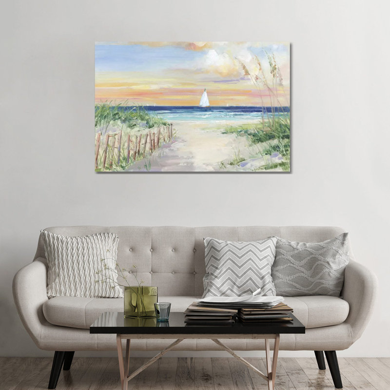 «Set Sail» par Sally Swatland - reproduction d'art, H 32 po x l 48 po x 1,5 po, Toile tendue, Pas de tapis