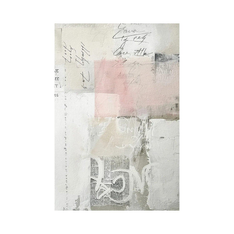 Pink And Grey Scribbles X by RileyB - No Frame Gallery-Wrapped Canvas Giclée on Canvas, 66.04 cm H x 45.72 cm W