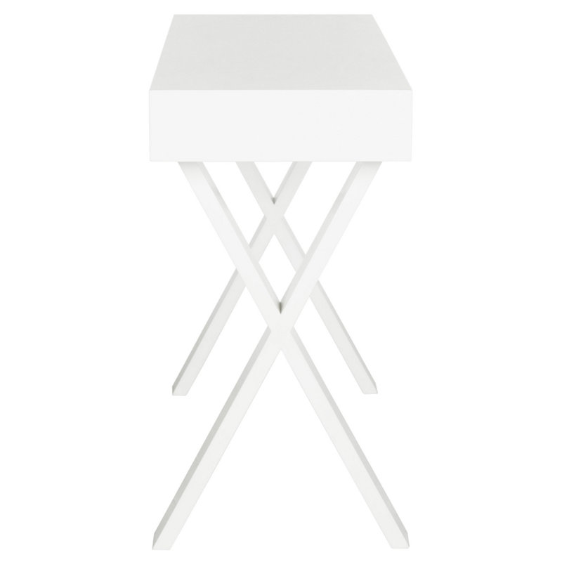 White Lacquer One Drawer Vanity Desk