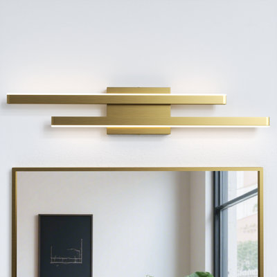 2-Light 24''W Dimmable LED Gold Wrought Iron 3000K/4000K/5000K 3CCT Adjustable Vanity Light