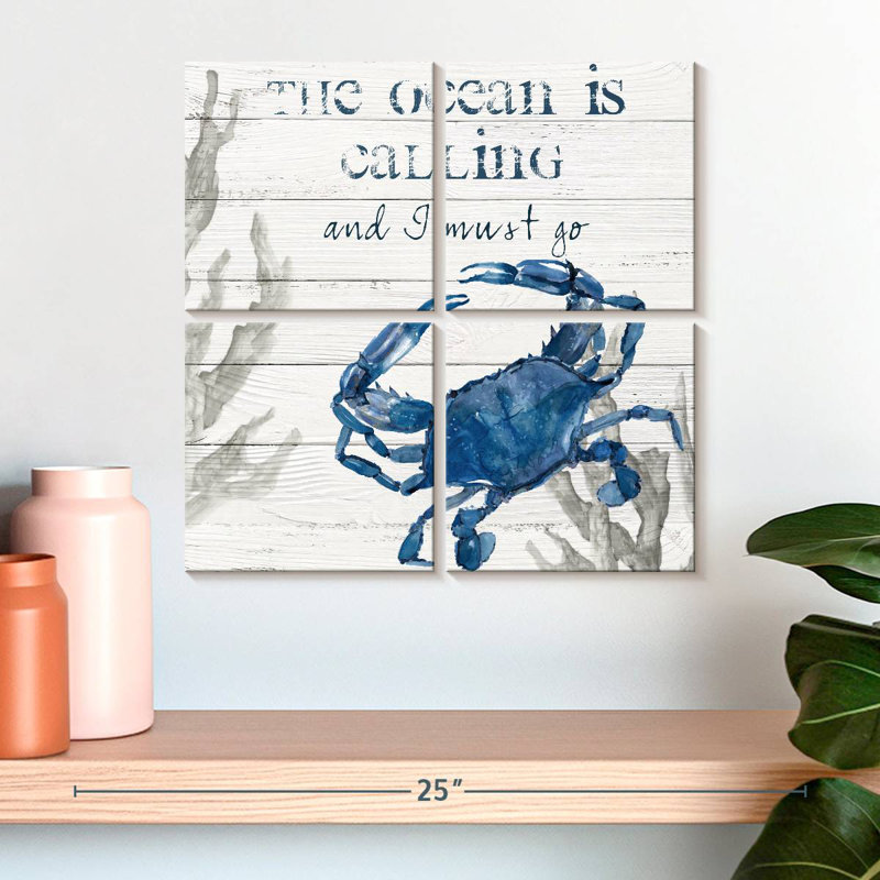 Aletra L'océan appelle le crabe, H 18 po x l 18 po