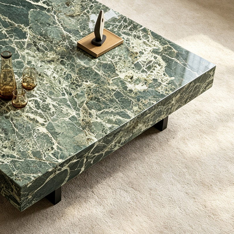 Table basse Italian Minimalist, 11.81" H x 39.37" W x 39.37" D, Green