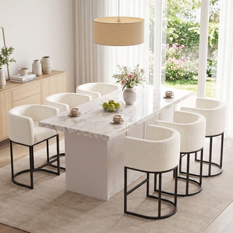 Tabouret de bar 27 po avec siège et repose-pieds 27 po, Ivory, 6