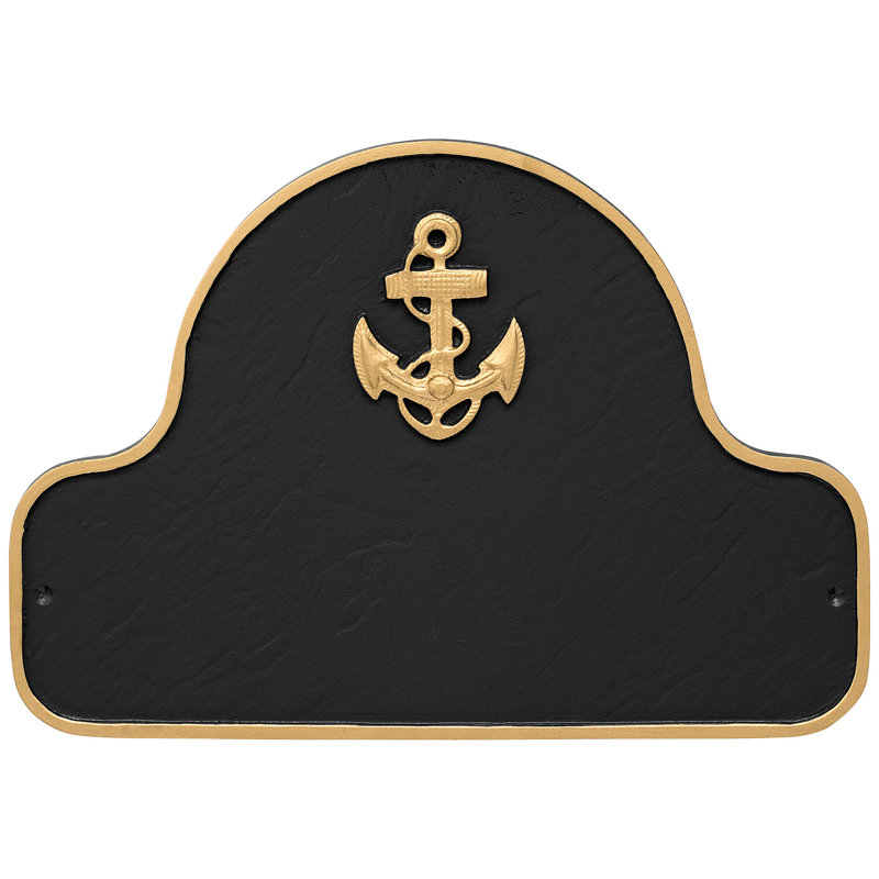 Plaque d'adresse Anchor Arch, Noir/or, Oui