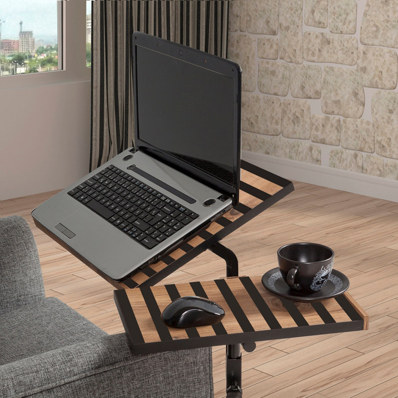 Eutropios Adjustable Metal Base Standing Desk, White, Black