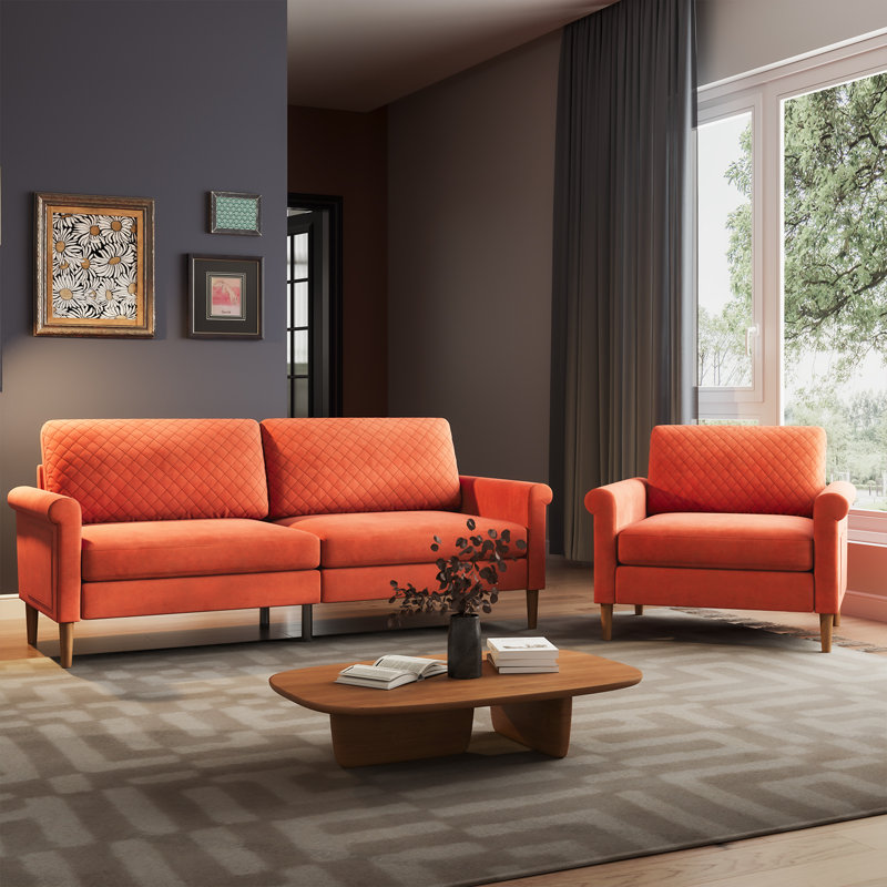 Canapé-lit 75 po Mosig, Polyester orange