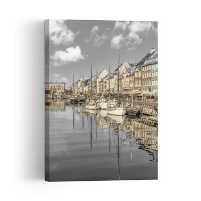 Reproduction d'art historique de la ville historique du canal historique de Nyhavn