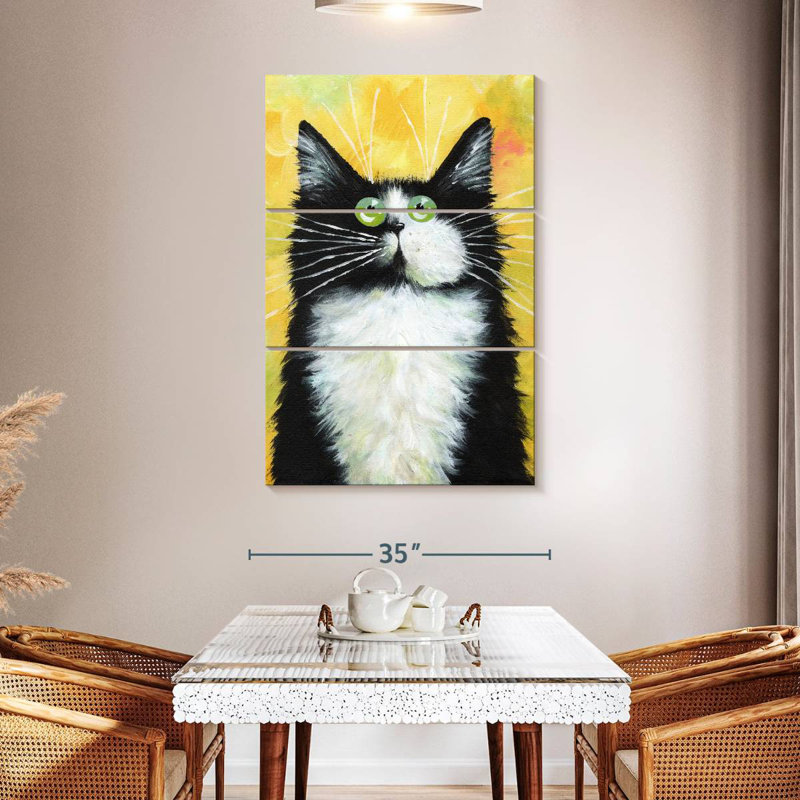 Brampt Tux On Yellow, 32" H x 20" W