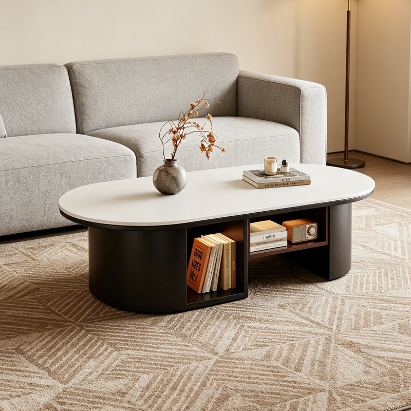 Table basse ovale en ardoise