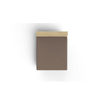 Premium Ranforce Single Large Fitted Sheet, 100% Cotton, 39 x 75 + 11.8 Deep Pocket, Soft Brown Color | Breathable & Durable Fabric, Perfect for a Cozy Bedroom | Easy Care & Machine Washable
