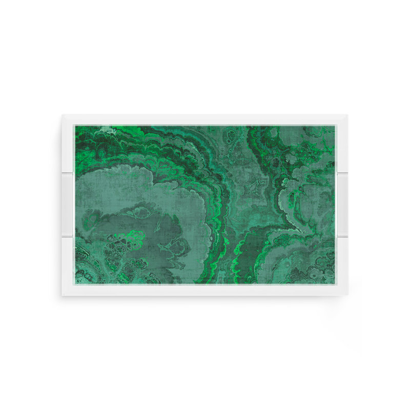 Plateau décoratif Agate Malachite, L 17 po x P 10,5 po x H 2 po