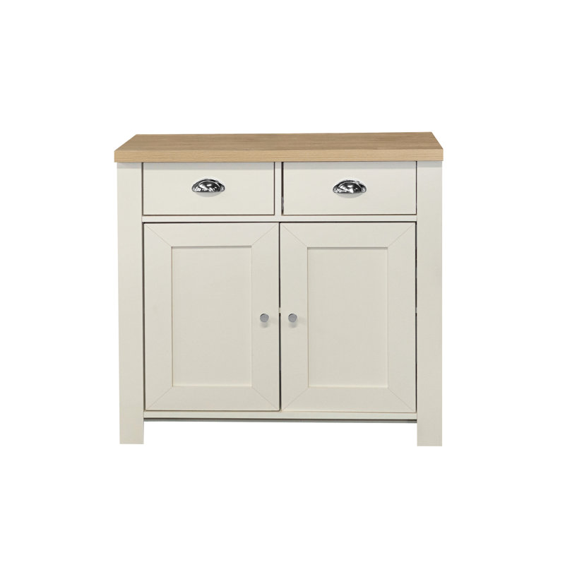 Highgate 79cm Wide 2 Drawer Sideboard, Cream/Oak