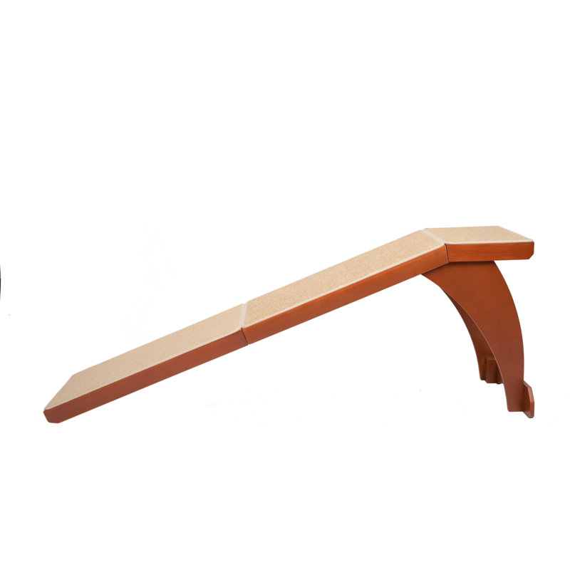 Cherry Wood Pet Ramp with Non-Slip Carpet