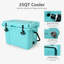 Glacière dure 25 pte en plastique turquoise Coastal avec rétention de glace intégrée de 5 à 7 jours et porte-gobelet-127829021