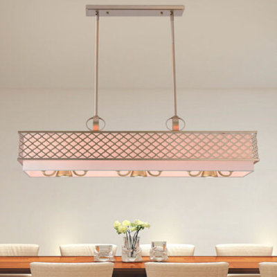 Lustre rectangulaire à 9 lumières avec abat-jour