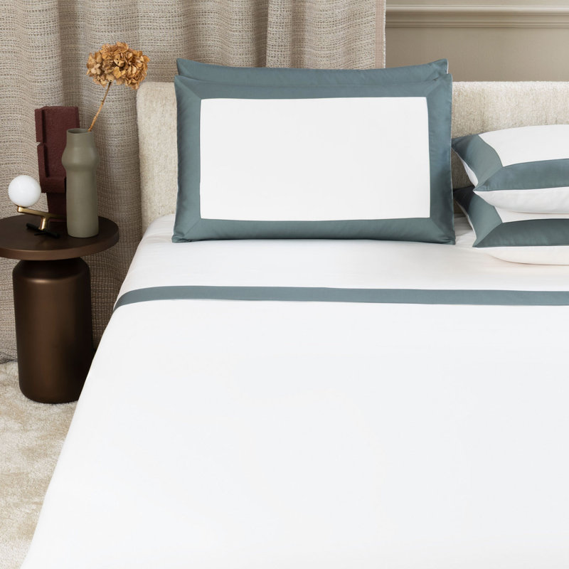 Bold Sheet Set, Milk/Rainy Sky, Cal.King Sheet Set with 2 Shams