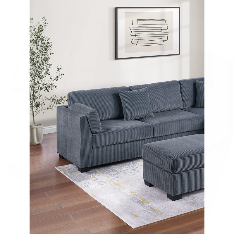 Ensemble de canapé modulaire Contemporary, Gris foncé