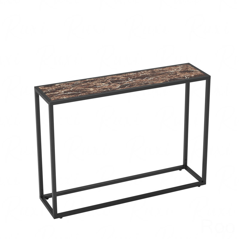 Narrow Industrial Console Table with Metal Frame for Small Spaces