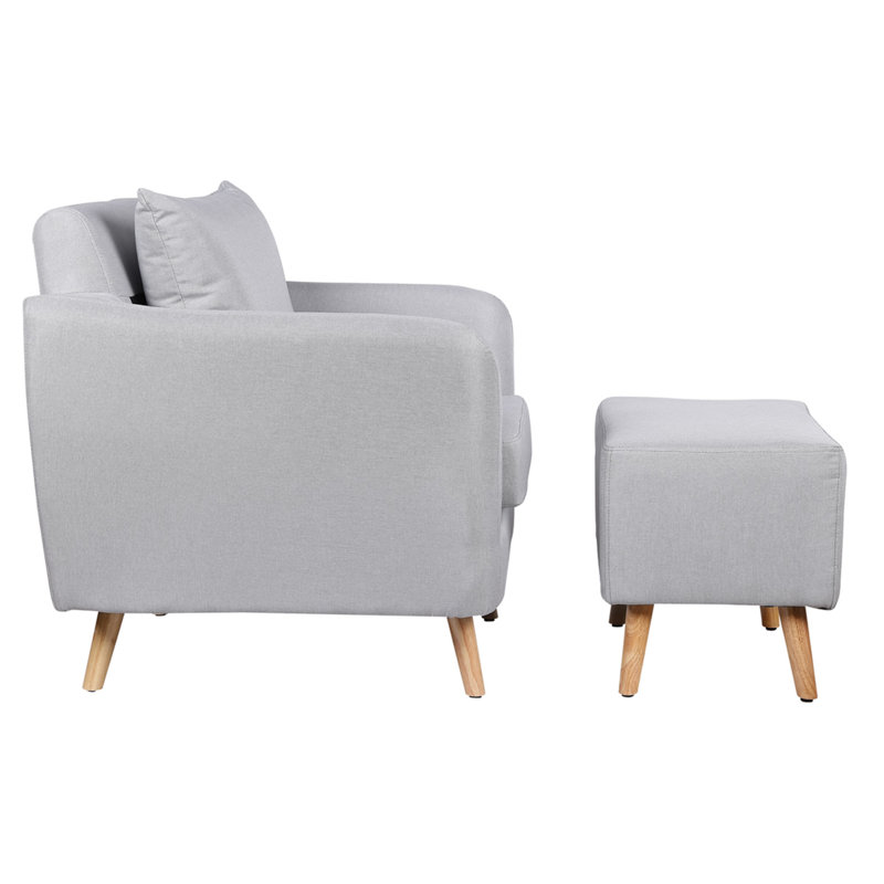 Taryn Upholstered Armchair with Footstool
