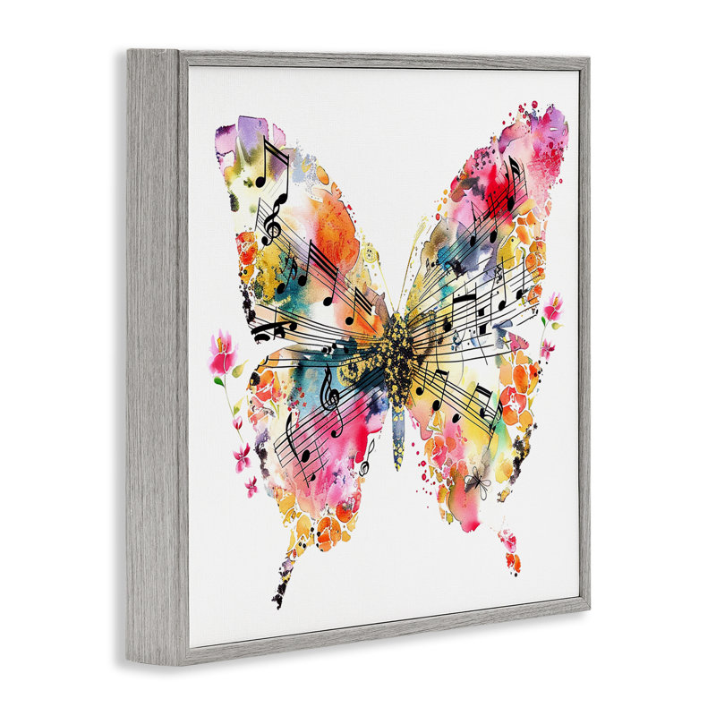  Papillon et notes de musique, estampe numérique par LSR Design Studio, Estampe numérique Farmhouse, H 12 po x l 12 po