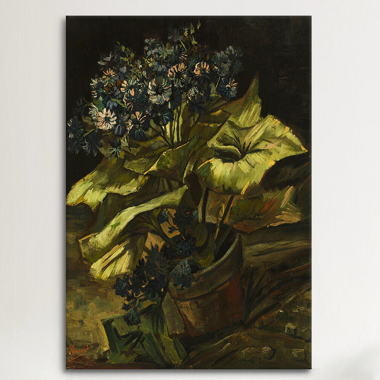«Cineraria in a Flowerpot» par Vincent van Gogh, reproduction d'art sur toile, H 40 po x l 26 po x P 1,5 po