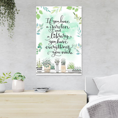 Some Plants And Quotes - If You Have A Garden - 1 pièce, impression d'art graphique rectangulaire sur toile tendue
