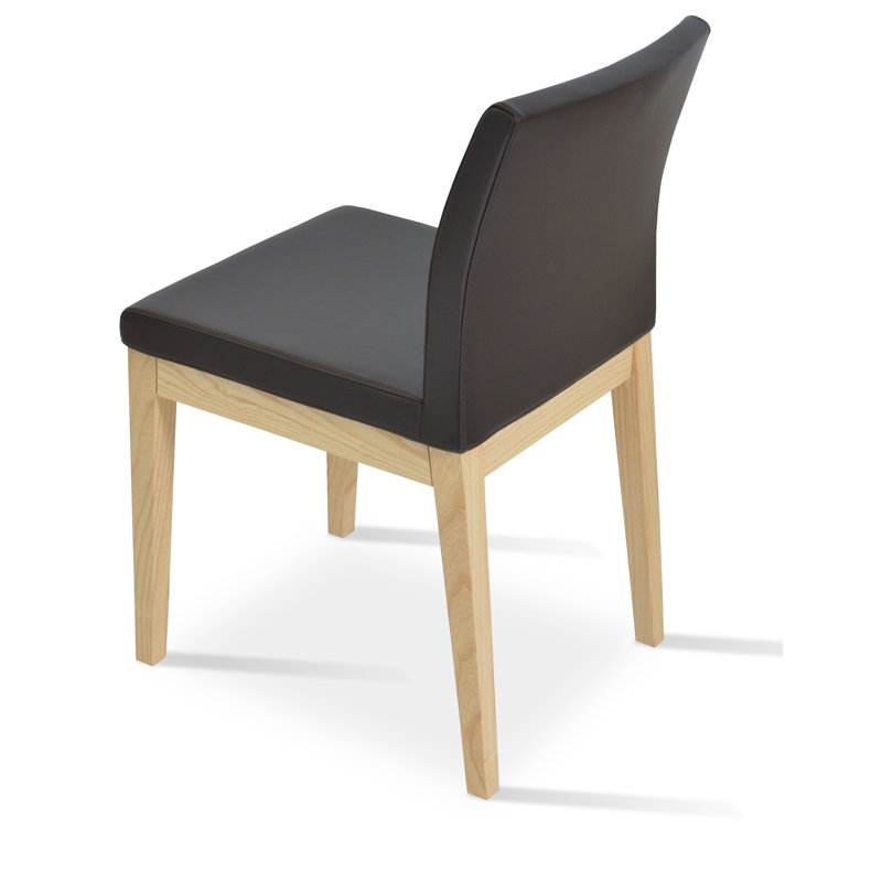 ARIA en cuir rembourré chaise, PPM Leatherette - Noir, Naturel