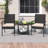  3 Piece Patio Furniture Set Outdoor Wicker Chair & Table Set w/ Seat Cushions Beige-1385469306