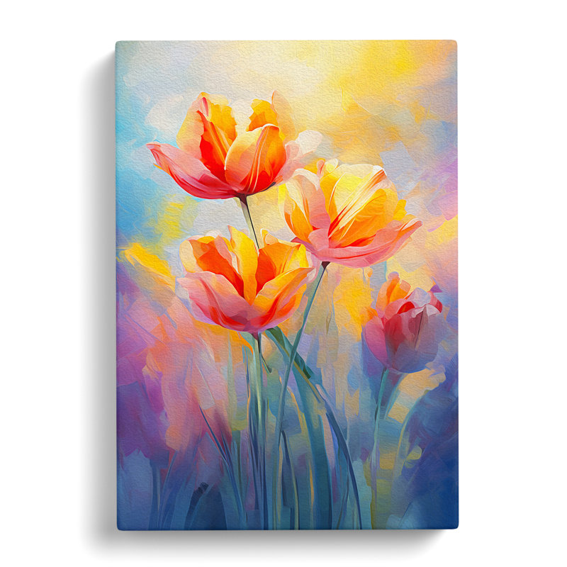 Tulip Flower Impressionism No.2 - Wrapped Canvas, 76cm H x 50cm W x 3cm D
